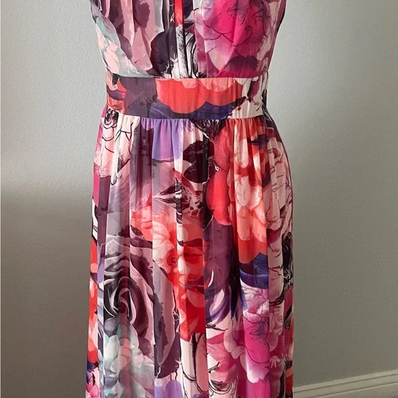 Eliza J Pink and Purple Floral Maxi Dress - Picture 3 of 8